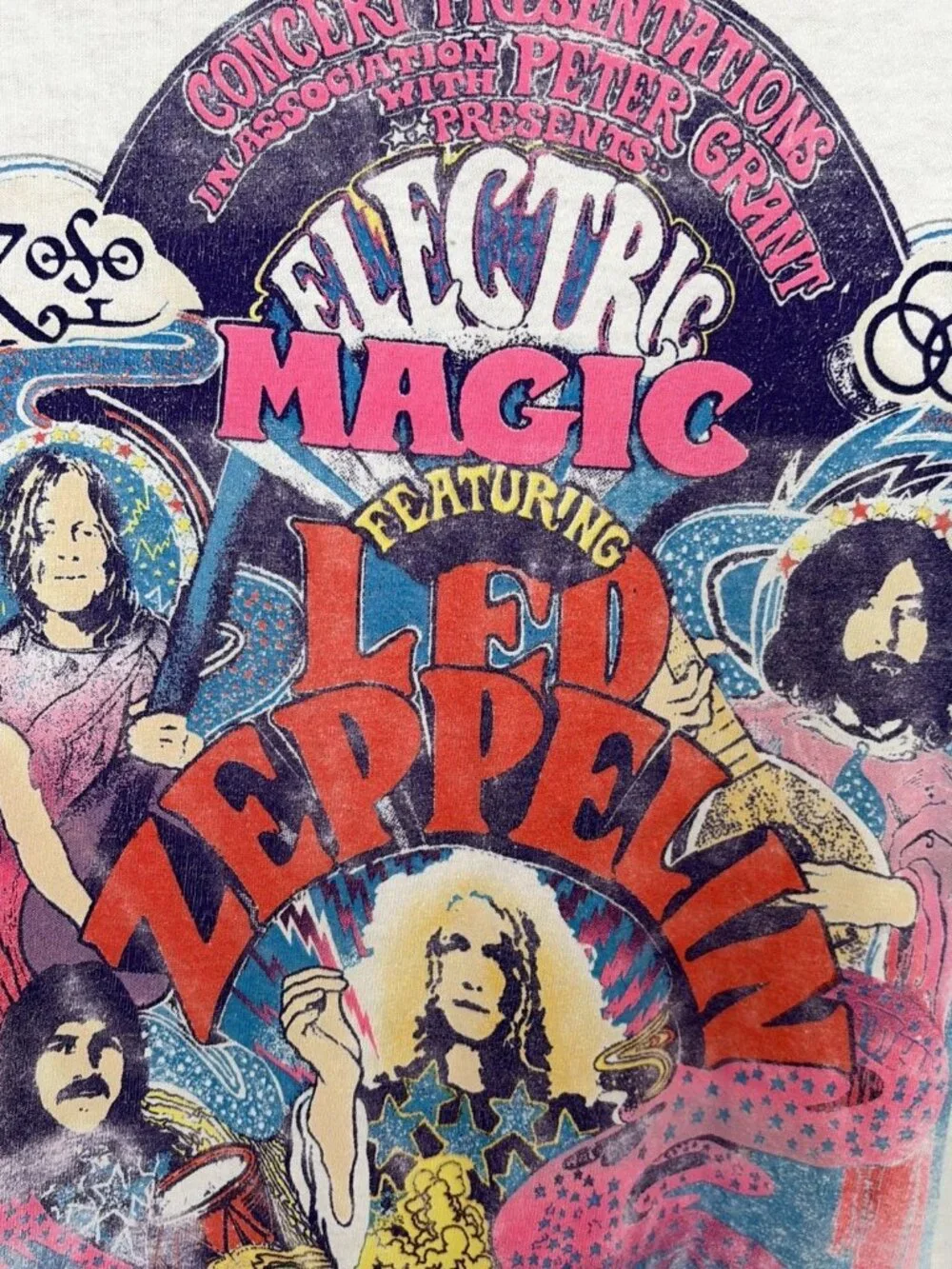 Free People X Daydreamer Led Zeppelin Electric Magic Weekend Tee Sz S White - Picture 6 of 12